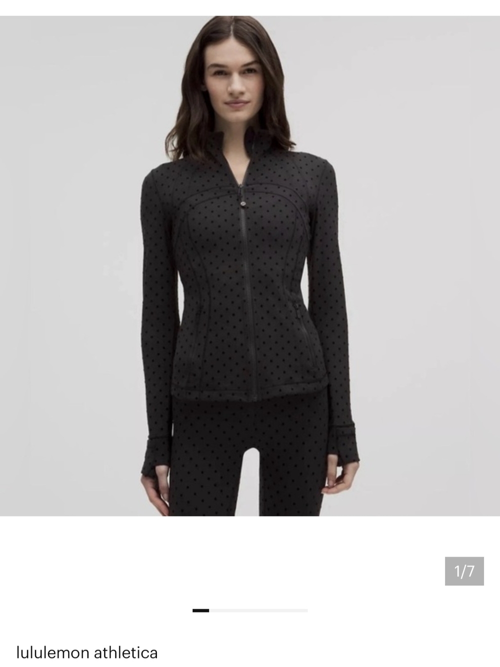 Lululemon Women's Black Polka Dot Full-Zip Jacket Size 6